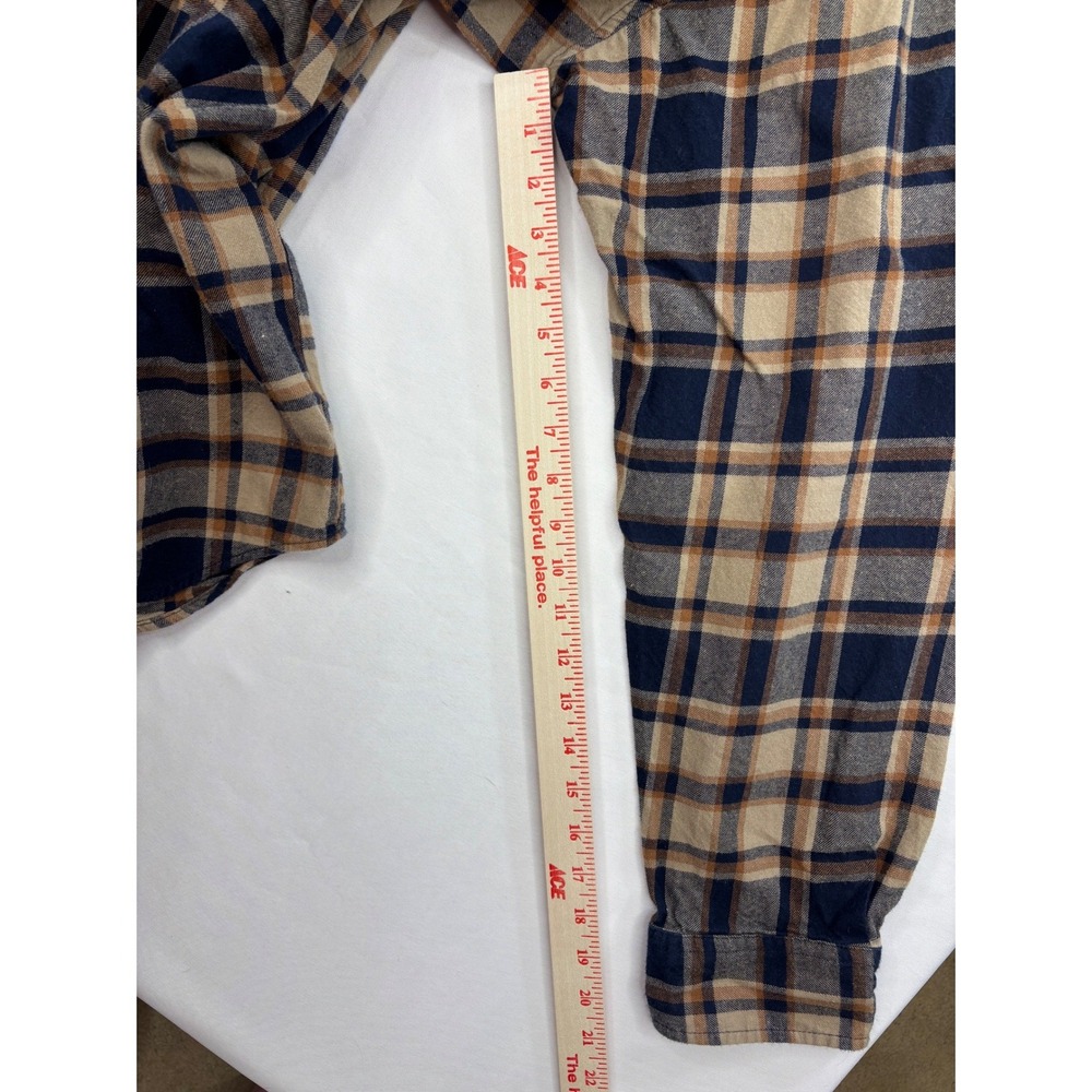 Foundry Flannel Shirt Gray Yellow Plaid Long Sleeve Button Men's Size  2XLT - Picture 5 of 8